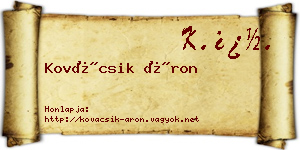 Kovácsik Áron névjegykártya