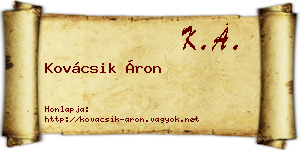 Kovácsik Áron névjegykártya